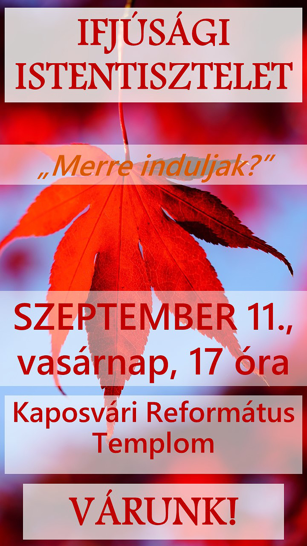 Ifjúsági istentisztelet – 2022. szeptember 11.