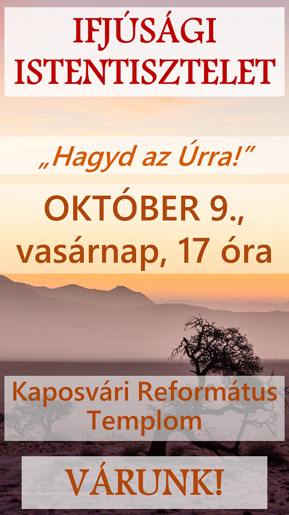 Ifjúsági istentisztelet – 2022. október 9.