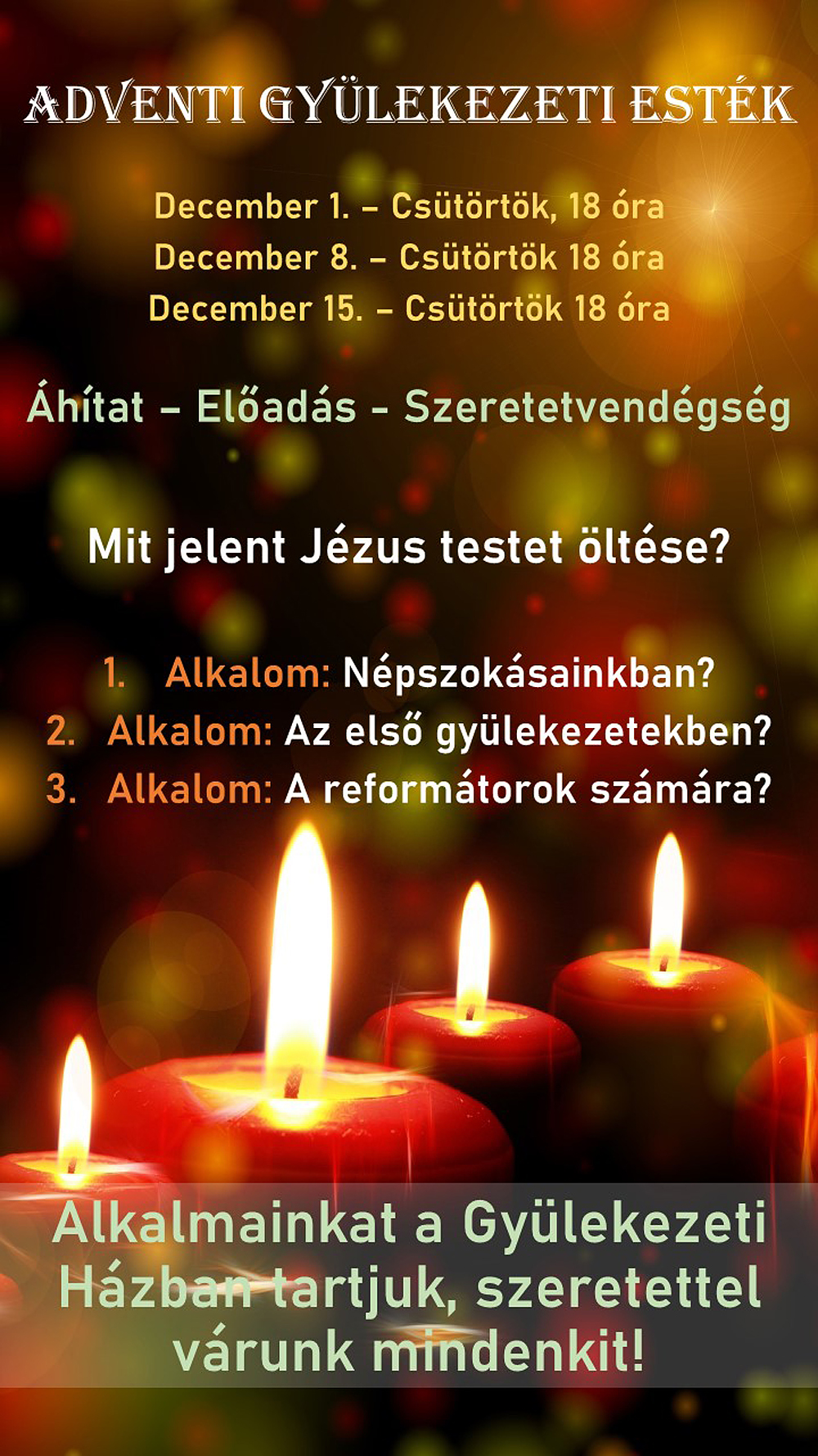 Adventi gyülekezeti esték 2022