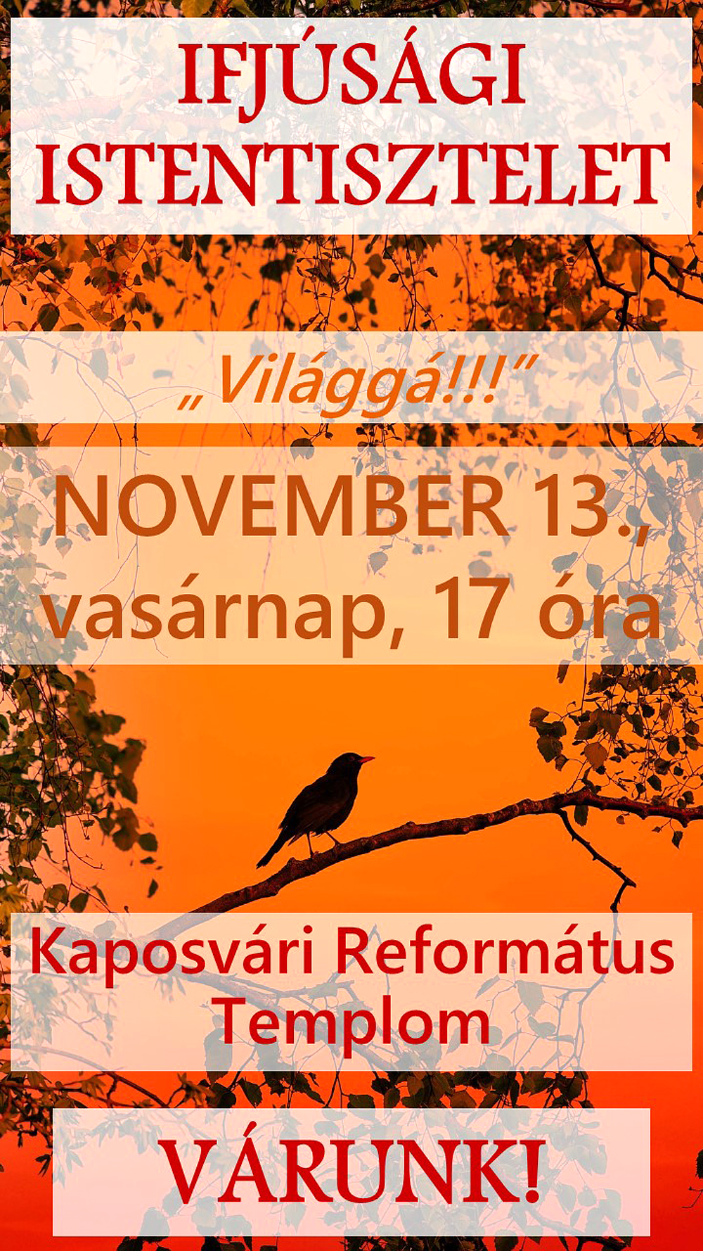 Ifjúsági istentisztelet – 2022. november 13.