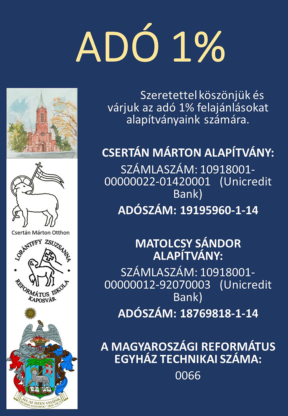 Adó 1 % felajánlás