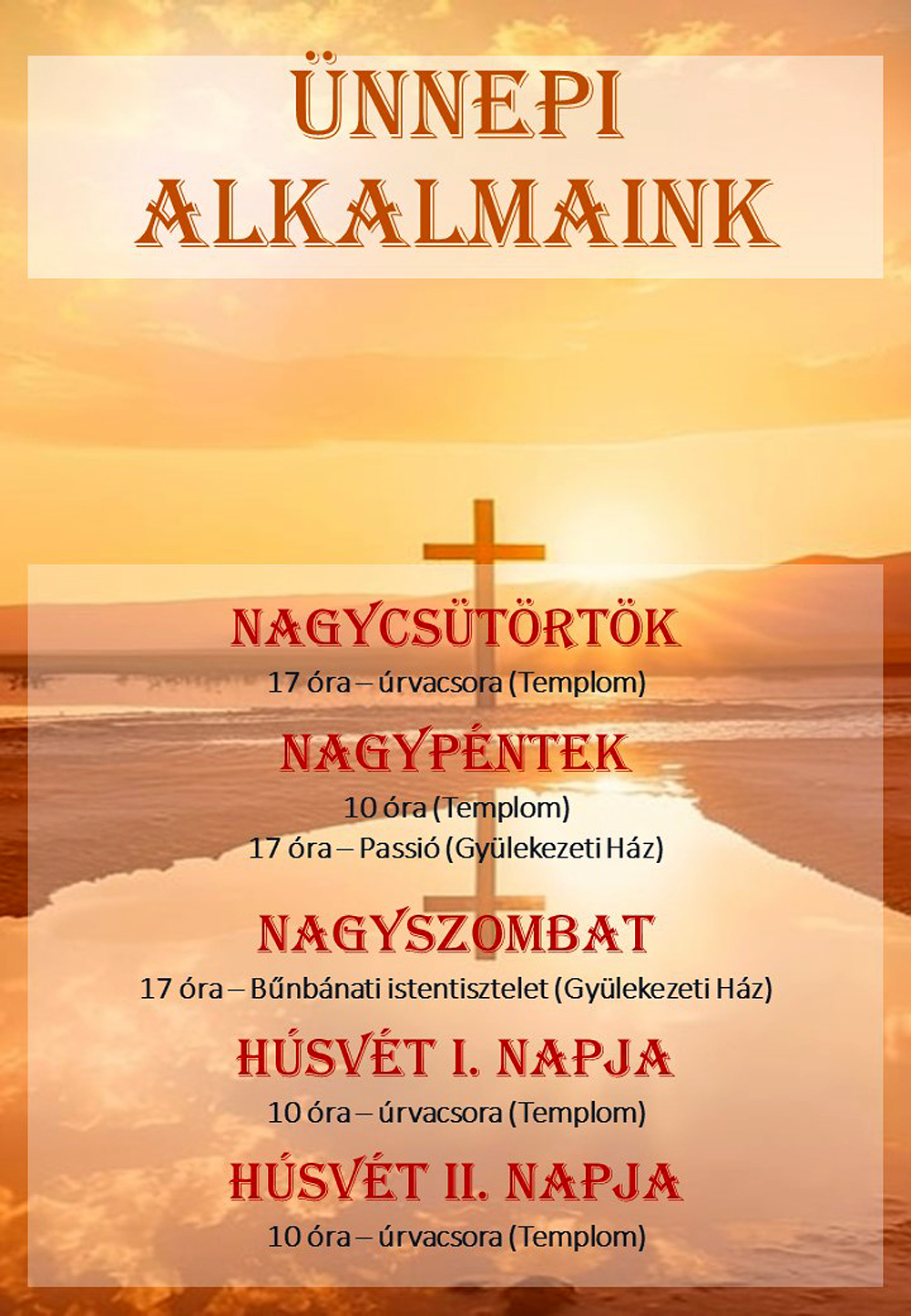 Ünnepi alkalmaink – Húsvét 2024