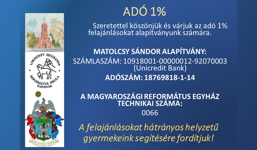 Adó 1 % felajánlás 2024. május 21-ig