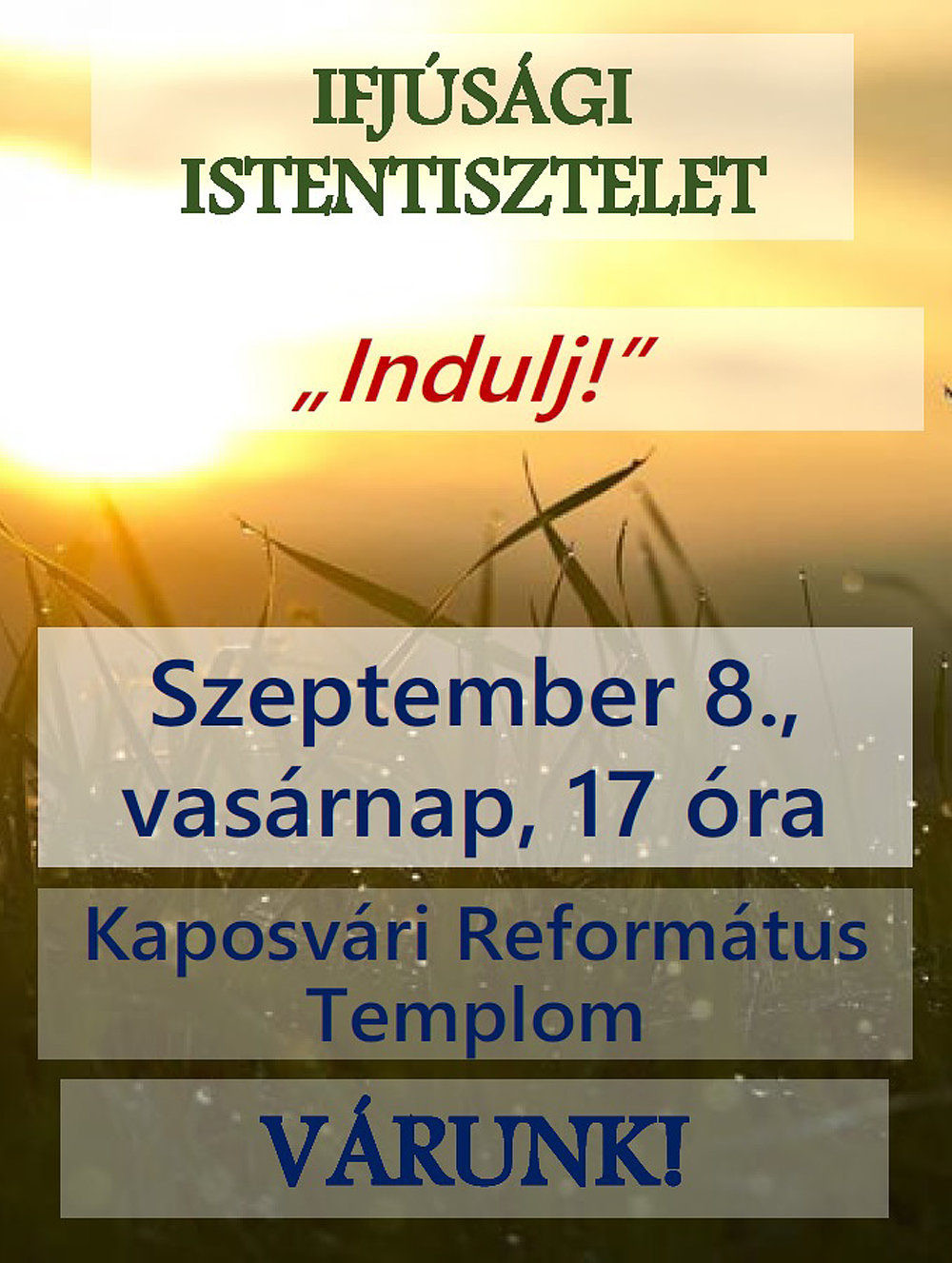 Ifjúsági istentisztelet – 2024. szeptember 9.