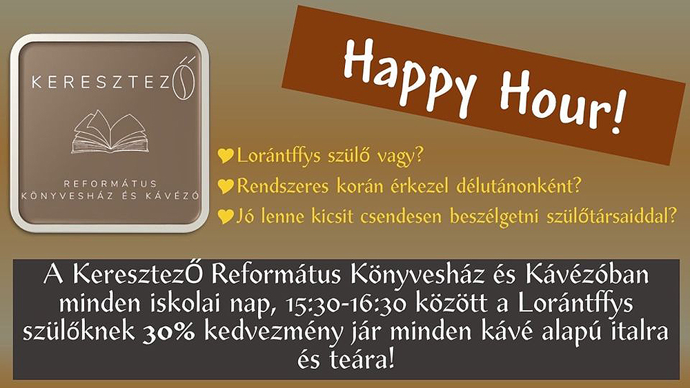 Kedvezmény Lorántffys szülőknek a KeresztezŐ Református Könyvesház és Kávézóban