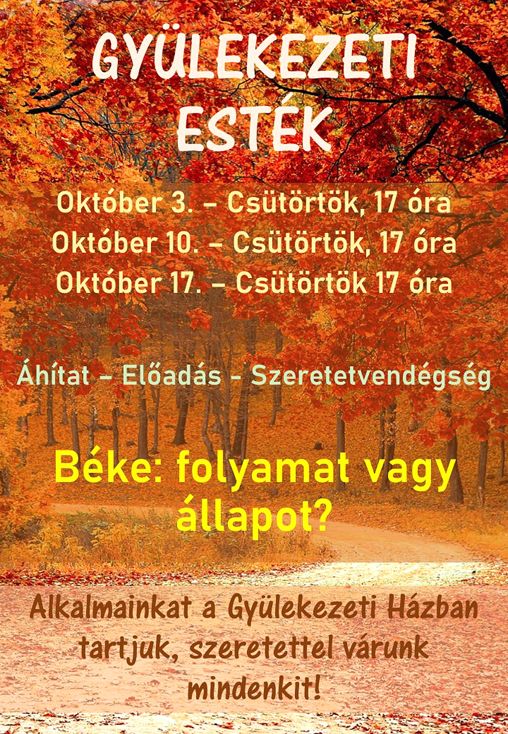 Őszi gyülekezeti esték 2024