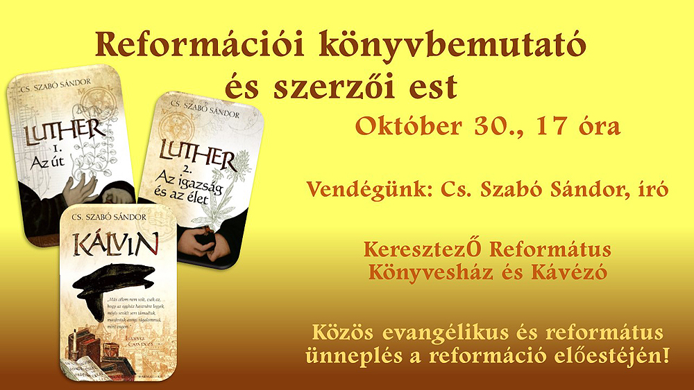 Reformációi könyvbemutató és szerzői est – 2024. október 30.