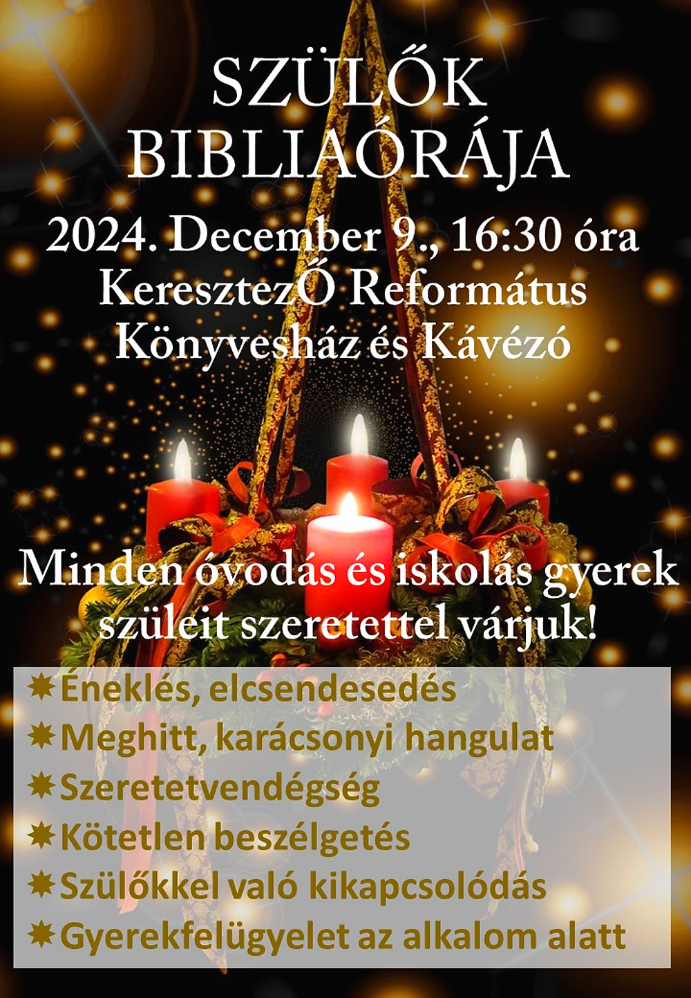 Szülők bibliaórája – 2024. december 9.
