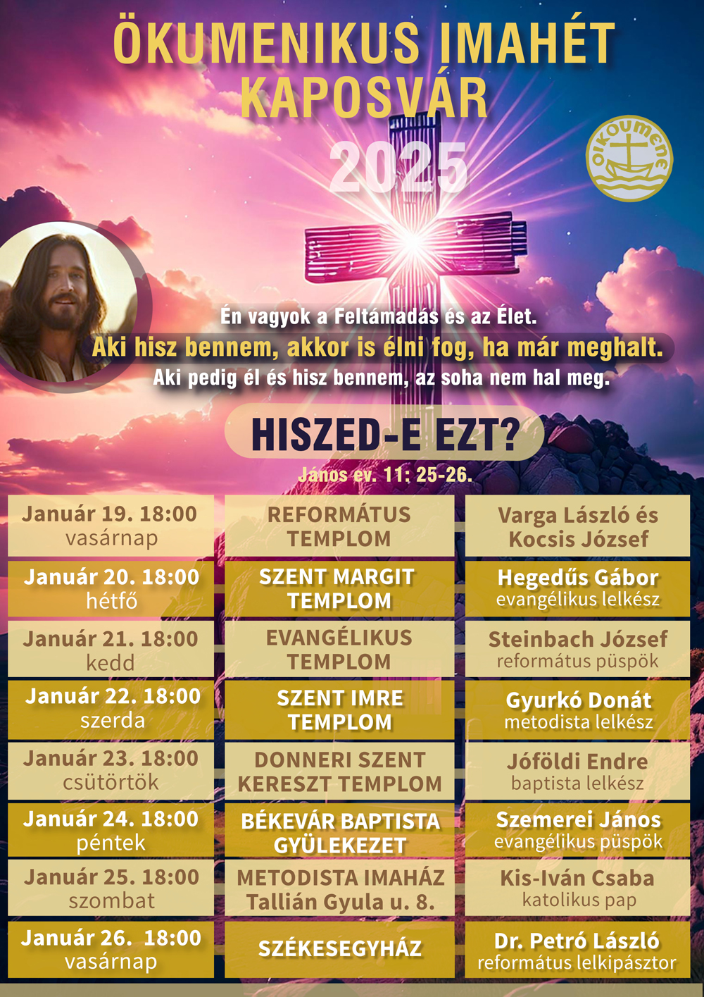 Ökumenikus Imahét Kaposvár – 2025