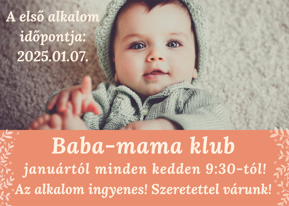 Baba-Mama Klub a KeresztezŐ Református Könyvesház és Kávézóban
