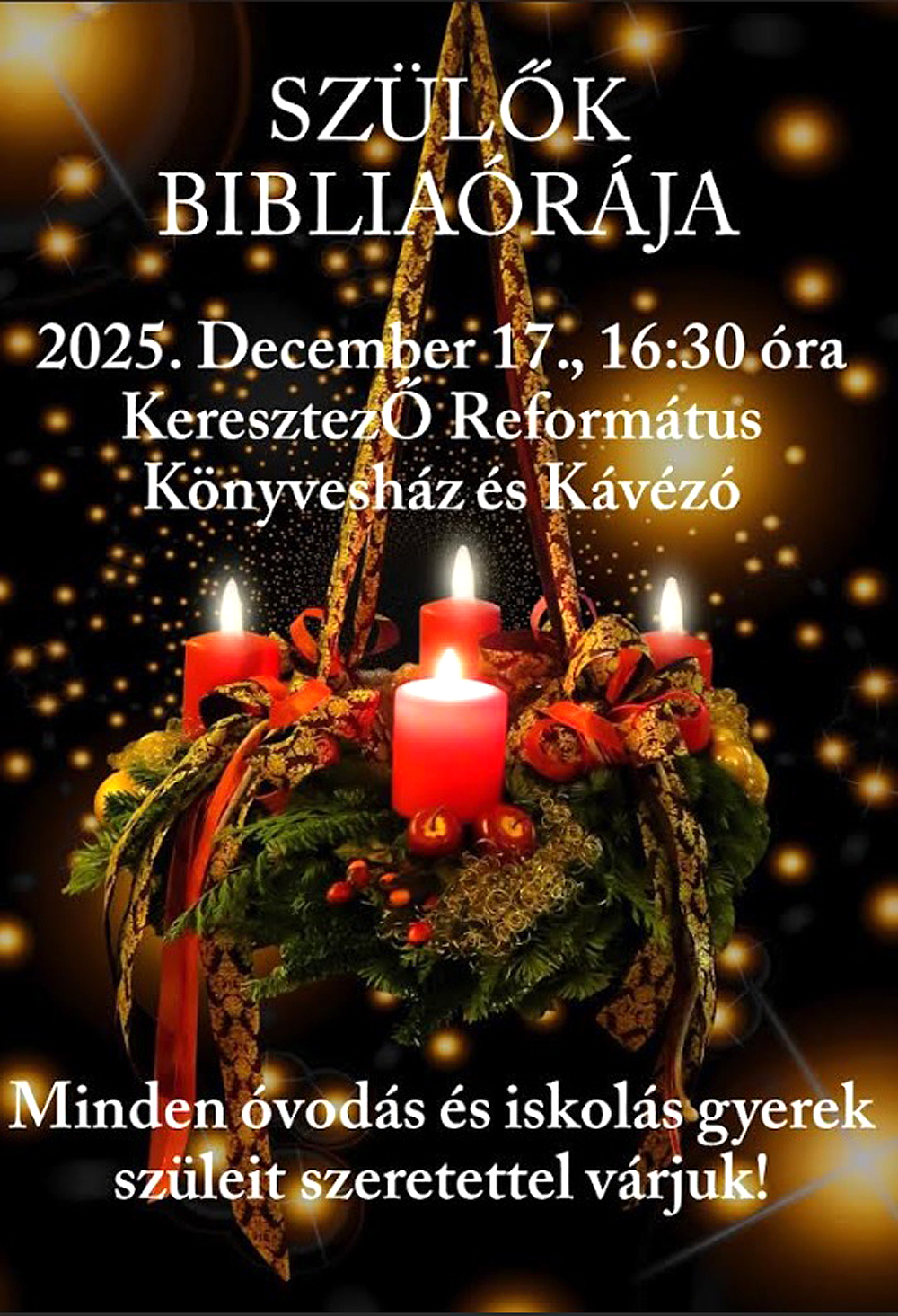 Szülők bibliaórája – 2025. december 17.