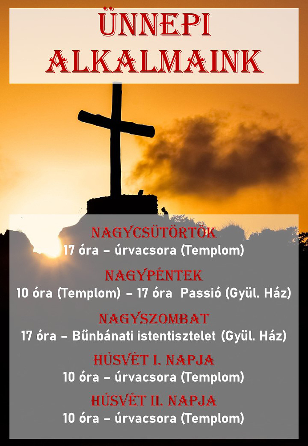 Ünnepi alkalmaink – Húsvét 2026