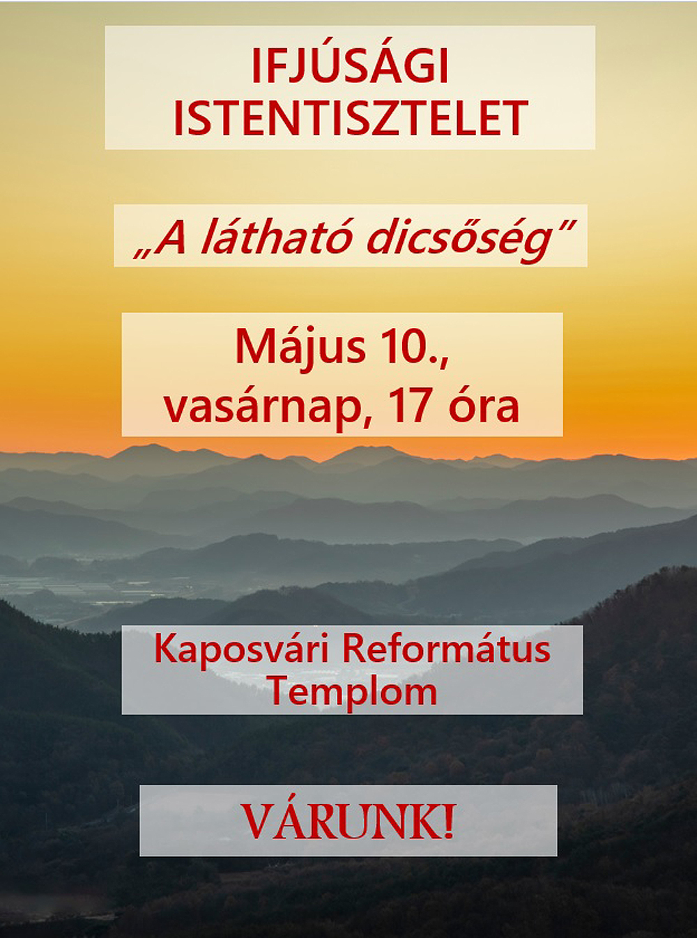 Ifjúsági istentisztelet – 2026. május 10.